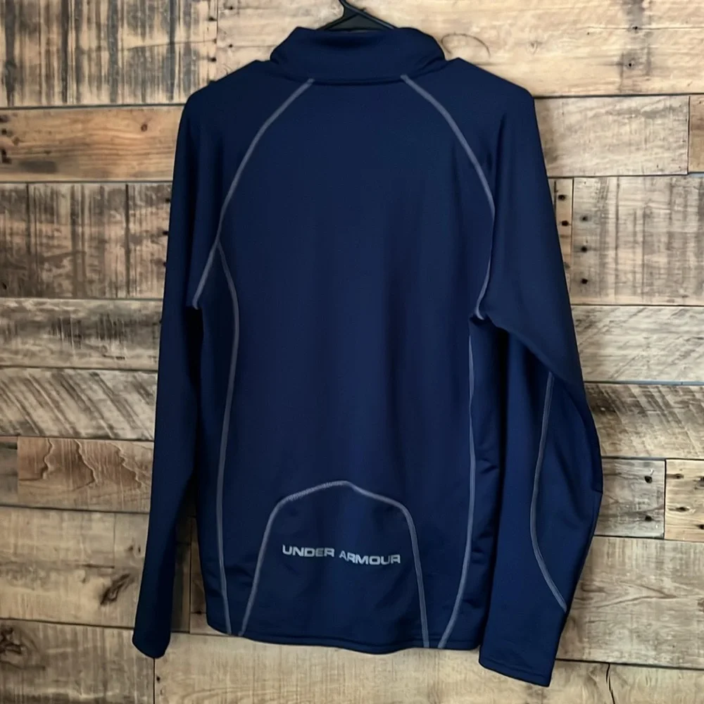 Under Armour Collar Zip Navy Blue Jacket - Picture 3 of 3